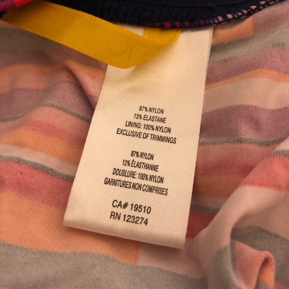 Lole Orange and Pink Striped Swim Halter Top Tankini - Picture 4 of 5